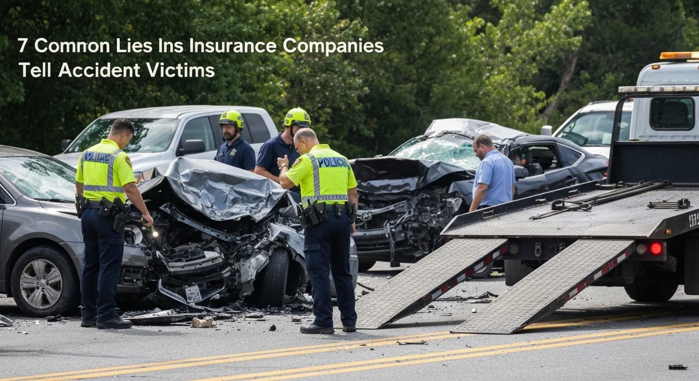 Blog post thumbnail: 7 Common Lies Insurance Companies Tell Accident Victims - Legal advice and information about car accident law